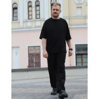 Костюм мужской футболка и штаны черный однотонный Korobko