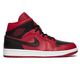 Jordan 1 Mid 554724-660 кроссовки оригинал высокие кожаные "REVERSE BRED"