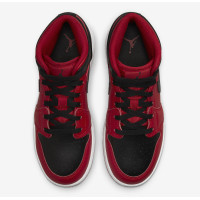 Jordan 1 Mid 554724-660 кроссовки оригинал высокие кожаные "REVERSE BRED"