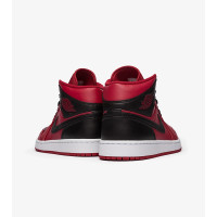 Jordan 1 Mid 554724-660 кроссовки оригинал высокие кожаные "REVERSE BRED"