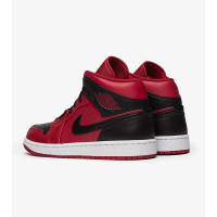 Jordan 1 Mid 554724-660 кроссовки оригинал высокие кожаные "REVERSE BRED"