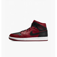 Jordan 1 Mid 554724-660 кроссовки оригинал высокие кожаные "REVERSE BRED"