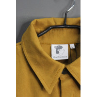 Котоновый женский желтый Casual костюм штаны широкие + куртка рубашка Korobko