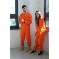 Женские штаны бананы на манжете оранжевые трехнитка Korobko ;)  
