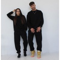Мужской черный костюм штаны на резинке + Кофта без змейки Korobko