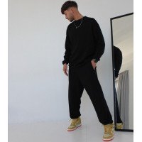 Мужской черный костюм штаны на резинке + Кофта без змейки Korobko