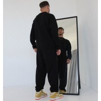 Мужской черный костюм штаны на резинке + Кофта без змейки Korobko
