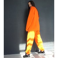 Женский оранжевый костюм штаны на резинке и свитшот Korobko