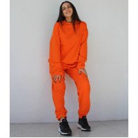 Женский оранжевый костюм штаны на резинке и свитшот Korobko