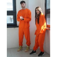Женский оранжевый костюм штаны на резинке и свитшот Korobko