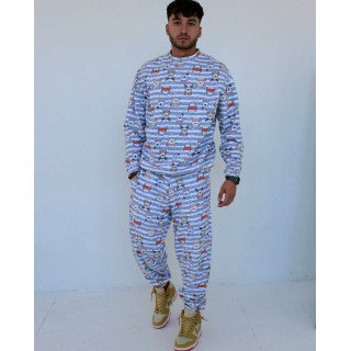 Мужской яркий теплый костюм штаны широкие + Кофта свитшот Korobko