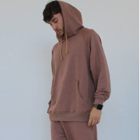Мужское бежевое оверсайз худи бланк трехнитка Korobko