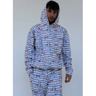 Мужской яркий теплый костюм штаны широкие + оверсайз худи Korobko