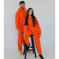 Мужской оранжевый костюм штаны широкие + оверсайз худи Korobko