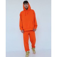 Мужской оранжевый костюм штаны широкие + оверсайз худи Korobko