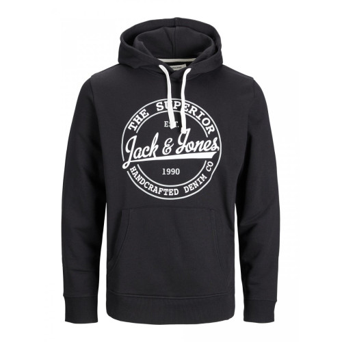 Мужское черное худи Jack & Jones JJBRAT SWEAT Hoodie Black