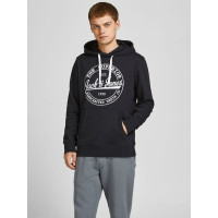 Мужское черное худи Jack & Jones JJBRAT SWEAT Hoodie Black