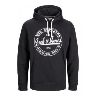 Мужское черное худи Jack & Jones JJBRAT SWEAT Hoodie Black