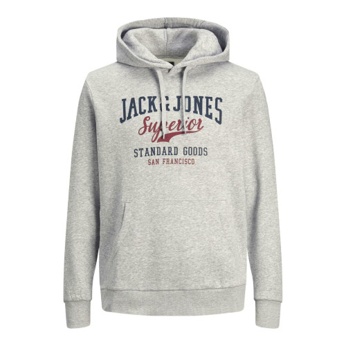 Мужское серое худи большое Jack & Jones Corp Logo