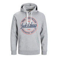 Мужское серое худи Jack & Jones JJBRAT SWEAT Hoodie