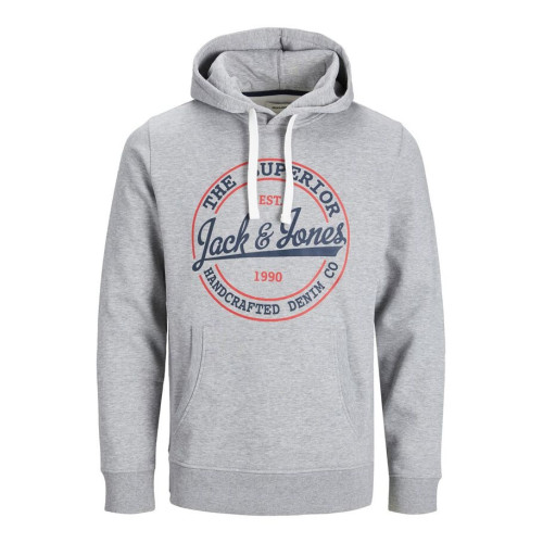 Мужское серое худи Jack & Jones JJBRAT SWEAT Hoodie
