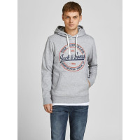 Мужское серое худи Jack & Jones JJBRAT SWEAT Hoodie