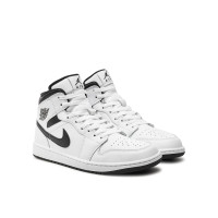 Jordan 1 Mid DQ8426-132 кроссовки высокие кожаные белые