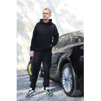 Черный трикотажный костюм c оверсайз худи Shopchik