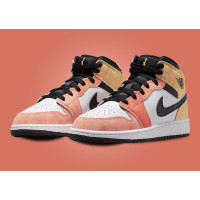 Air Jordan 1 Mid Se DX4332-800 кроссовки высокие кожаные белые