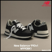 New Balance M990BK1 (Made in USA) черные кроссовки оригинал 