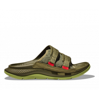 Hoka Ora Luxe 1134150-AGMS хаки тапочки слайдеры