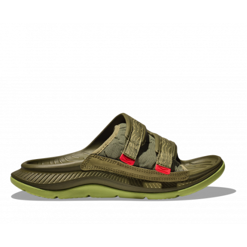 Hoka Ora Luxe 1134150-AGMS хаки тапочки слайдеры