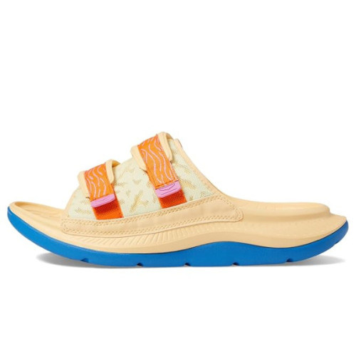 Hoka Ora Luxe бежевые тапочки слайдеры