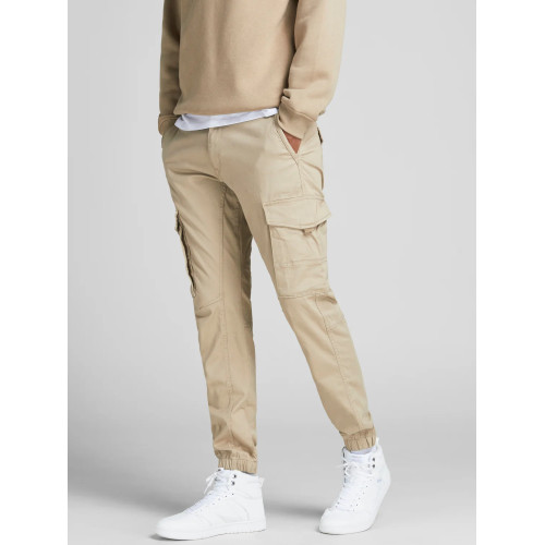Jack&Jones светлые котоновые мужские карго штаны JJIPAUL 