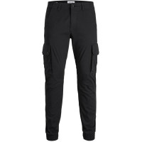 Jack&Jones черные котоновые мужские карго штаны JJIPAUL 