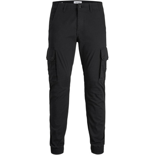 Jack&Jones черные котоновые мужские карго штаны JJIPAUL 