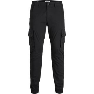 Jack&Jones черные котоновые мужские карго штаны JJIPAUL 