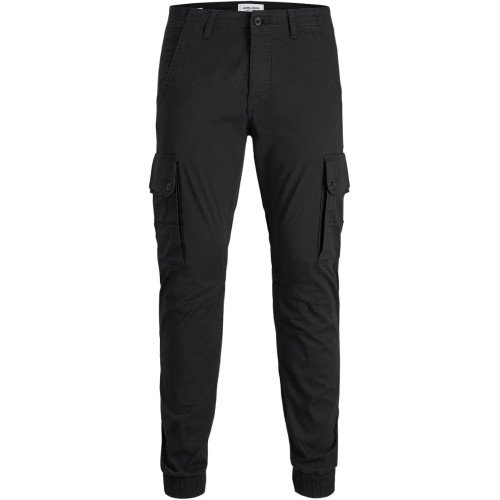 Jack&Jones черные котоновые мужские карго штаны JJIPAUL 