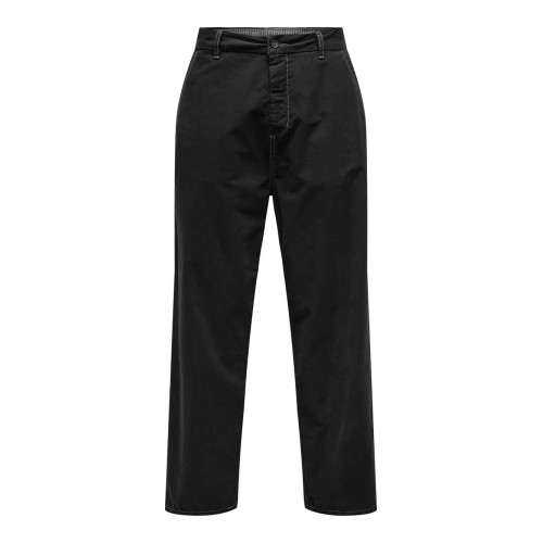 Only & Sons черные котоновые мужские штаны широкие