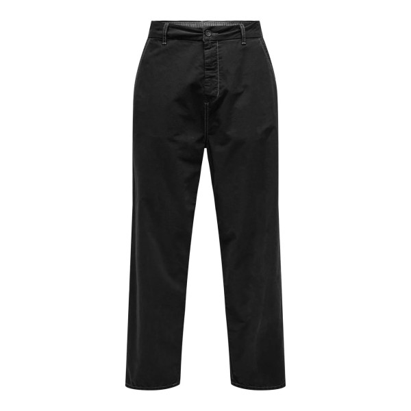 Only & Sons черные котоновые мужские штаны широкие