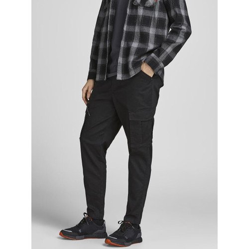 Jack&Jones черные котоновые мужские карго штаны Jjiace Jjdex  
