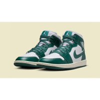 Air Jordan 1 Mid Green Sail BQ6472-133 кроссовки высокие кожаные 