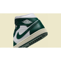 Air Jordan 1 Mid Green Sail BQ6472-133 кроссовки высокие кожаные 
