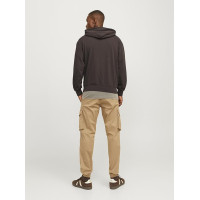 Мужское оверсайз худи Jack & Jones коричневое однотонное 