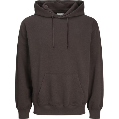 Мужское оверсайз худи Jack & Jones коричневое однотонное 
