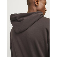 Мужское оверсайз худи Jack & Jones коричневое однотонное 