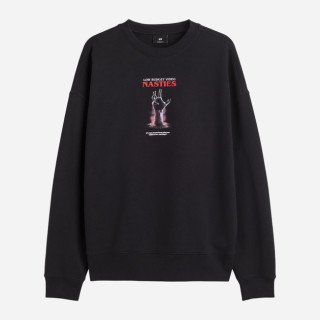Черная хлопковая толстовка H&M 1003931