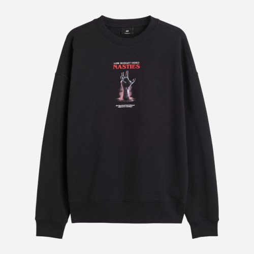 Черная хлопковая толстовка H&M 1003931