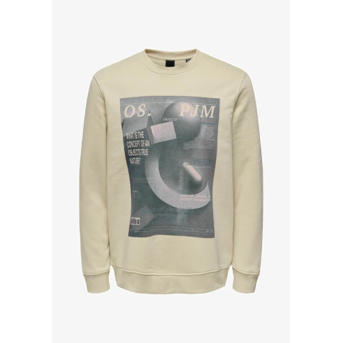 Only&Sons толстовка мужская на флисе бежевая