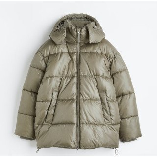 Мужская дутая зеленая куртка H&M Oversized